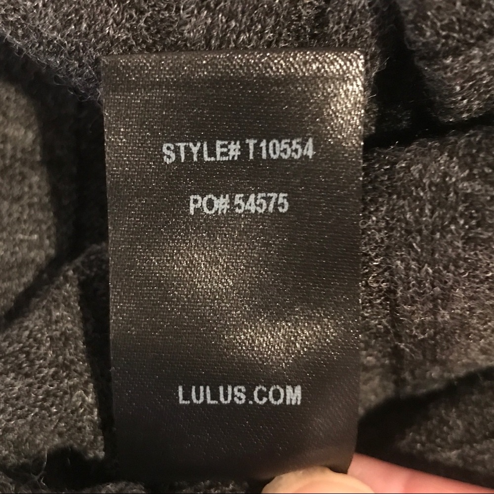 LULUs Your Sweet Love Charcoal Ribbed TieFront Top - Picture 8 of 12